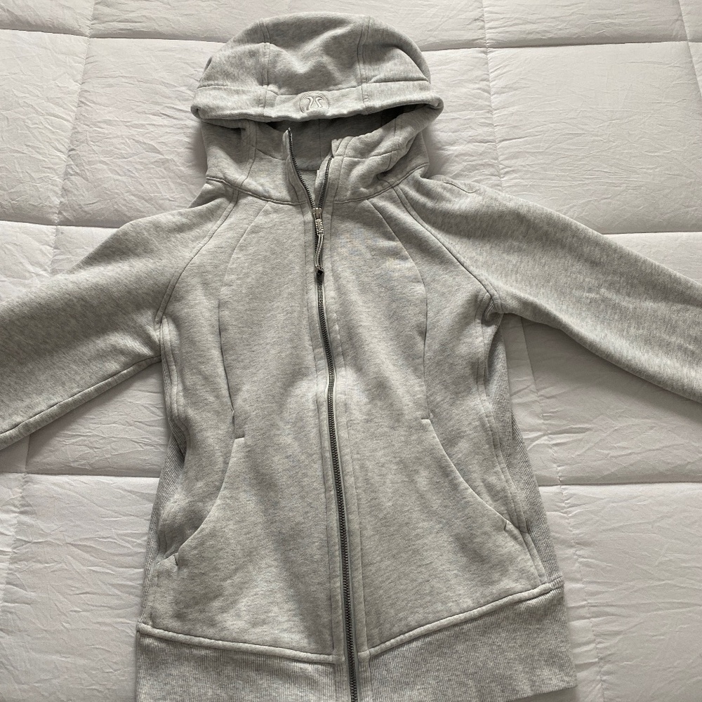 Grey Lululemon Full Zip Scuba Hoodie